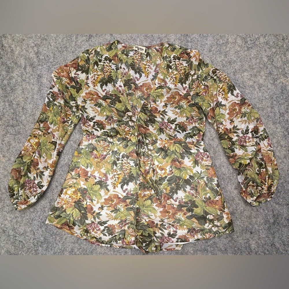 Show Me Your Mumu | Green Floral | Zoe Romper | Women’s Size Small